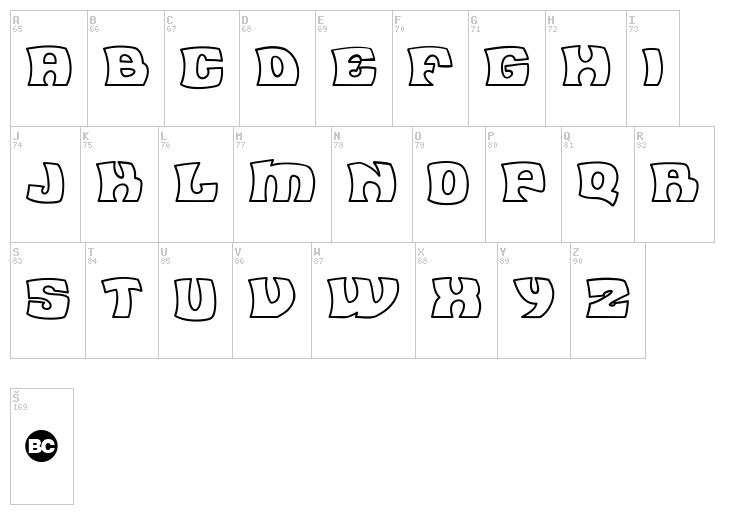 Flea Market font map
